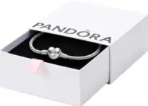 PANDORA Moments Heart Clasp Snake Chain Bracelet for $64