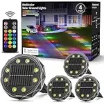 4-Pack Pouwdl Solar Ground Lights with Remote – Now $9.99