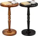 Premium Solid Wood Side Table in Warm Brown/Black for $21.49