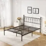 Classic Metal Platform Bed Frame with Headboard for $79.99