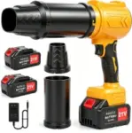 Raxone 21V Brushless Motor Electric Cordless Leaf Blower with 2 x 4.0Ah Batteries for $35.39