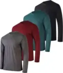 4-Pack Real Essentials Men’s Dry-Fit UPF 50+ Long Sleeve Shirts for $30