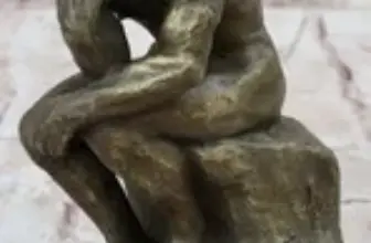 Rodin Thinker Sensual Male Bronze Sculpture Figurine for $99.50