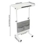 Adjustable Height Rolling Laptop Desk with Storage for $49.36