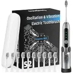 Seapeoa Sonic Electric Toothbrush Set with 10 Replacement Heads for $8.99