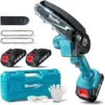 Seesii M6 Lite 6″ 900W Cordless Electric Chainsaw Kit with 2 Batteries for $19.74