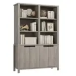 SLEKVERSA 70.7″ Tall Bookshelf with Double Storage for $100
