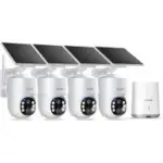 Soliom Solar 3K 5MP Pan & Tilt Wireless Outdoor Security Camera System (4-Pack) with Hub for $178.53