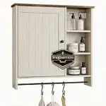 SONGMICS Bathroom Wall Cabinet with Adjustable Shelves for $29.99