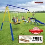 Sportspower Super Saucer Double Metal Swing Set with 2-Person Slide for $169.99