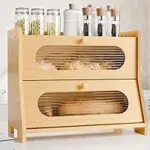 Stylstoreazy Extra Large 2-Tier Bamboo Bread Box for $22.79
