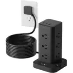 Tagzilo 15-in-1 Power Strip Tower with 1800J Surge Protection for $21.99