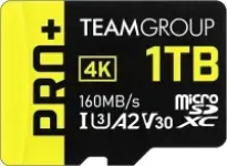 Teamgroup 1TB Pro+ microSDXC Class 10 Memory Card with SD Adapter for $119.99