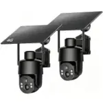 Tefrio Solar Wireless Outdoor 2K 4G LTE Security Camera (2-Pack) for $69.99