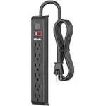 Tiffcofio Surge Protector Power Strip with 6 AC Outlets for $9.09