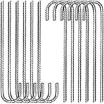 Tingyuan 12-Inch Heavy Duty J Hook Ground Anchors – 12 Pack for $11.99