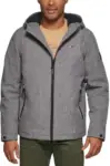 Tommy Hilfiger Men’s Softshell Hooded Jacket in Heather Gray for $39 $39.00