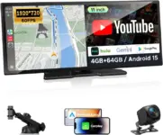 Topexplore 11″ Car Stereo with Apple CarPlay, Android Auto, and Backup Camera for $167.19