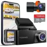 Torvo TD3 4K GPS WiFi Dash Camera with 1080p Rear Cam and 64GB Card for $64.99