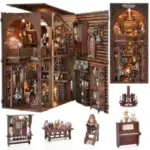 TOYQI 3D Book Nook Wooden Puzzle Kit with LED Light for $21