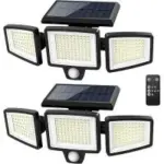 Tuffenough 2500LM 210 LED Solar Outdoor Lights (2-Pack) for $13.71