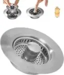 Tzsxwj 3-in-1 Stainless Steel Sink Drain Strainer with Anti-Clogging Basket for $9.65