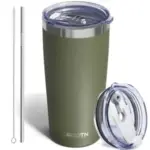 20oz Uirzotn Stainless Steel Insulated Tumbler with Dual Lids & Straw for $6.99