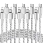 5-Pack of 60W Fast Charging USB-C to USB-C Cables for $3.99