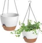 2-Pack 8″ Vanslogreen Self-Watering Hanging Pots with Removable Tray for $10