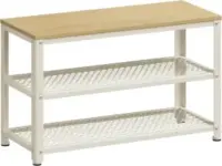 VASAGLE 3-Tier Shoe Rack with Metal Mesh Shelves for $37