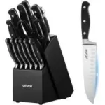 Vevor 15-Piece High Carbon Stainless Steel Knife Block Set for $35.95