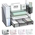 WALI 4-Tier Desktop Paper Letter Tray Organizer with Drawer for $10.02