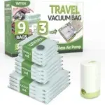 Wfiia 12-Pack Travel Bag Set with Cordless 1500mAh Vacuum for $14.29