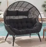2-Person Wicker Outdoor Patio Lounge Chair with Cushion for $255 $255.00