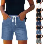 Women’s High Waisted Drawstring Denim Shorts for $13.99