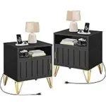 Yitahome Fluted Nightstand 2-Pack with Charging Station for $69.99