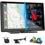 Accfly 9″ Wireless Apple CarPlay & Android Auto Display with HD Backup Camera for $75.99