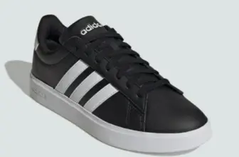 Adidas Men’s Grand Court Shoes in Cloud White/Black for $18.60