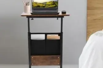 Adjustable Height Rolling Laptop Desk with Storage for $50.71
