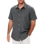 Akefun Short Sleeve Linen Shirt with Pocket for $12.99