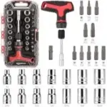 Amazon Basics 27-Piece Magnetic T-Handle Ratchet Wrench and Screwdriver Set for $8.67