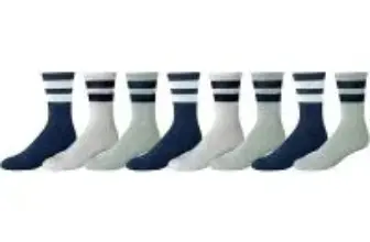 Amazon Essentials Men’s Cushioned Retro Stripe Crew Socks – 8 Pairs for $4.69