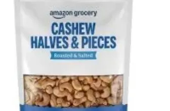 Amazon Grocery Roasted & Salted Cashew Halves & Pieces 16oz for $4.44