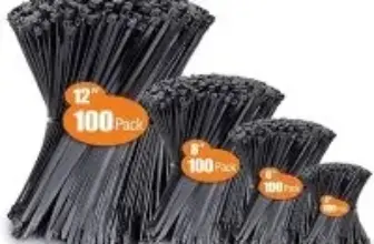 Anoson 400-Pack Black Cable Zip Ties Assortment (4″, 6″, 8″, 12″) $5.99
