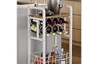Ansionsol 3-Tier Freestanding Wine Rack with Wood Top for $16.99