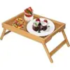 Artmeer Bamboo Bed Tray Table with Folding Legs for $9.89