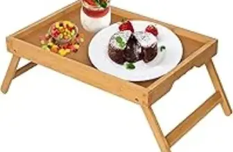 Artmeer Bamboo Bed Tray Table with Folding Legs for $9.89