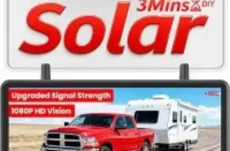 Auto-Vox Solar 1080P HD Wireless Backup Camera with 7.2″ Monitor for $79.99