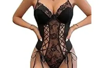 Avidlove Women’s Lace Up Front V Neck Bustier Lingerie for $5.99