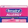 Benadryl Allergy 25 mg Diphenhydramine HCl (100-Count) for $8.93